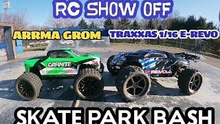 Arrma Granite Grom + Mini Traxxas brushless Revo skate park bash