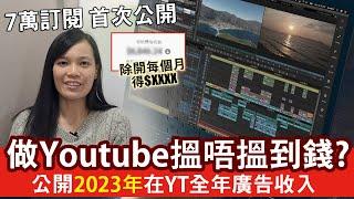 公開2022年全年Youtube收入 低過最低工資？│廣告收入計算方法 廣告以外Youtuber其他收入來源及頻道未來計劃│網上賺錢 如果你想加入Youtube...