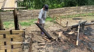 Homeless Boy - after a Stormy Night, Back to Build new Home #buildinglife #buildingfarm