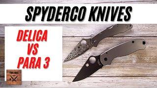 Spyderco Para 3 S35NV VS Delica Damascus Pocketknife. Fablades Comparison Review