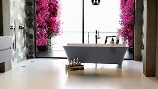 Badewanne Solid Surface Lundy | Lavendel & Weiß