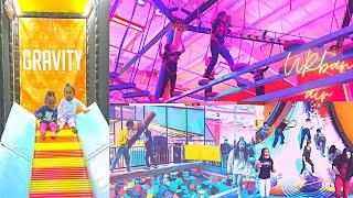 First Time at Urban Air Adventure Park Playground! Skydiving, Arcade, Battle Beam & Trampoline Fun!