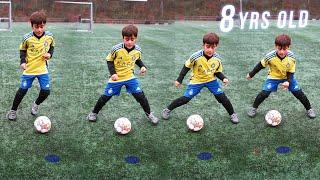 8-Year-Old Practicing Quick Dribbles | Football Training