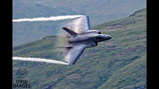 Spectacular USAF F35 Jet Soaring Through the Mach Loop at Dawn