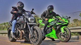 DUCATI DIAVEL VS ZX-6R | इसने तो खतम कर दिया सबको Airoplane Ka Engine hai Isme?