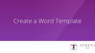Athena Hub - Create Word Template