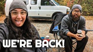 WE'RE OFFICIALLY BACK! | Inverhuron Provincial Park Camping Weekend | Campfire Cooking | Camp Vlog