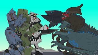 Compilation of Jaegers vs. Kaiju battles | Animation