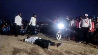 Bike crossing on stomach area by master Surya #shorts# viral