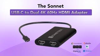 Sonnet USB-C to Dual 4K 60Hz HDMI Adapter