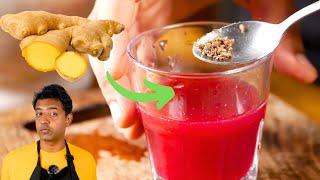 BEST Way to take GINGER  for cold, cough, bloating, diarrhea 🟡 Ginger shot, tea recipes