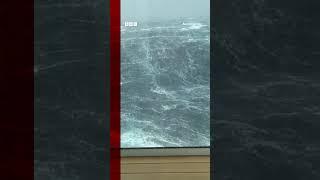 Huge waves filmed on cruise ship in storm in Bay of Bisacy #Shorts #CruiseShip #BBCNews