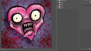 Valentine Drawing Time-lapse "The Monster of Love"