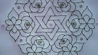 Beautiful Rangoli Designs With dots19*10/Friday Kolam Designs Easy Chukkala Muggulu....