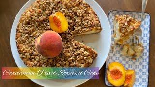 Cardamom Peach Streusel Cake, easy to make, delicious, crunchy