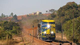 Mais uma locomotiva ZERO KM da MRS logística, trem passando chutado na Ferrovia do Aço e muito mais!