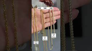 That color difference wild  22k vs 18k vs 14k #saintsgold #22k #chains