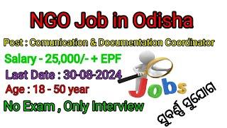 NGO Sector Job in Odisha ll Panchayat Level job