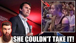 SHE WALKED OFF! Charlie Kirk WRECKS Race Baiting Student With Receipts
