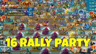 Lords Mobile - Rally party on Kingdom vs Kingdom X4 ways. 16 RALLIES UP!