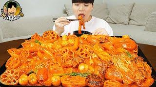 ASMR MUKBANG 직접 만든 대왕 마라샹궈 떡볶이 허니콤보 양념 치킨먹방! & 레시피 FIRE NOODLES AND Tteokbokki EATING SOUND!