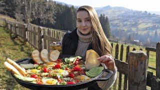 Breakfast in the mountains. The most delicious shakshuka in my life!