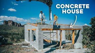 Concrete Tiny House Build  + living in a 13ft trailer OFF GRID