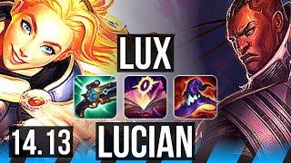 LUX vs LUCIAN (MID) | 19/1/9, Legendary, 1100+ games | BR Grandmaster | 14.13