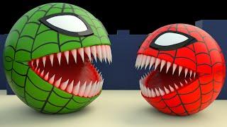 Spider Pacman Vs Red Monster Pacman Part 2