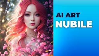 Ai Art Nubile with beautiful flowers surrounded ️