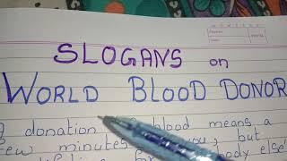 Slogans on World Blood Donor in english