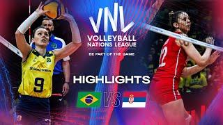  BRA vs.  SRB - Highlights | Week 1 | Women's VNL 2024