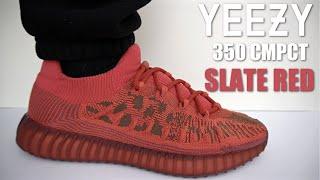 THESE ARE WAY BETTER THAN EXPECTED....ADIDAS YEEZY 350 V2 CMPCT SLATE RED REVIEW & ON FEET