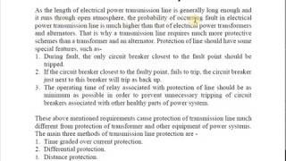 Introduction to transmission line protection & different method used for transmissionline protection