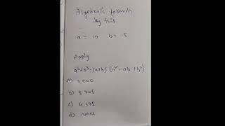 Algebraic formula try this