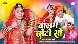 बालम छोटो सो | Neelam Mali | Balam Chhoto So | Latest Rajasthani Song 2025