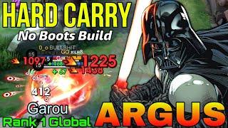 Intense Game!! Monster Argus No Boots Build - Top 1 Global Argus by Garou - Mobile Legends