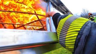 Apartment Arson Fire with Entrapment Engineer Helmet Cam POV (Part 1)