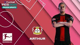 ARTHUR face+stats (Bayer Leverkusen) How to create in PES 2021