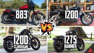 Harley Iron 883 vs 1200 vs 1200 S&S vs 1275 Hammer comparison!