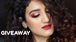 1000 Subscribers Giveaway | Christmas Makeup Tutorial | Madhushree Joshi