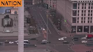 Images of traffic in Kiev after Putin announces Russian military operation