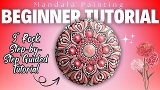 Easy 3-Inch Mandala Painting Tutorial for Beginners | Carnation-Inspired Colors