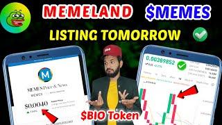 Memeland $MEMES Token Listing date 1/1/2025 | Pandas scam | Memeland listing value | BIO Token claim