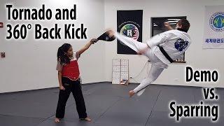 Tornado Kick & 360° Back Kick – Demo vs. Sparring – Taekwondo Action Martial Arts
