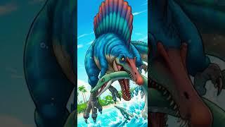 Spinosaur eats a Plesiosaur #spinosaurus #dinosaur #plesiosaur #sauropterygia #prehistoriccreatures
