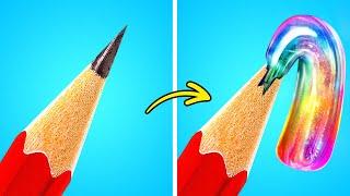 SMART SCHOOL HACKS AND DIY SCHOOL SUPPLY IDEAS || Student Vs Teacher Art Challenge By 123 GO!GOLD