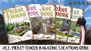 All PICKET FENCES Magazine Locations Guide for Fallout 4 + Bonus Mag!