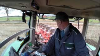Fendt 724 tractor and Gregoire Besson 6 furrow plough at Glenbervie and Howe O' the Mearns
