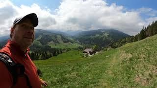 Invading a herd of Swiss Sheep, Swiss Alpine Panorama Trail, Stage 19 (Daily 360° VR Video)